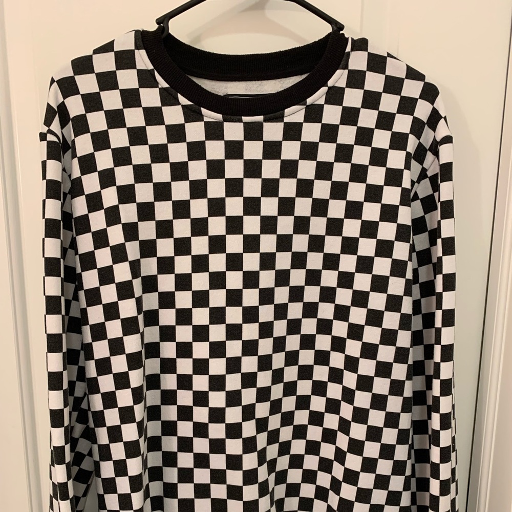 Forever 21 Black & White Checkered Sweatshirt
